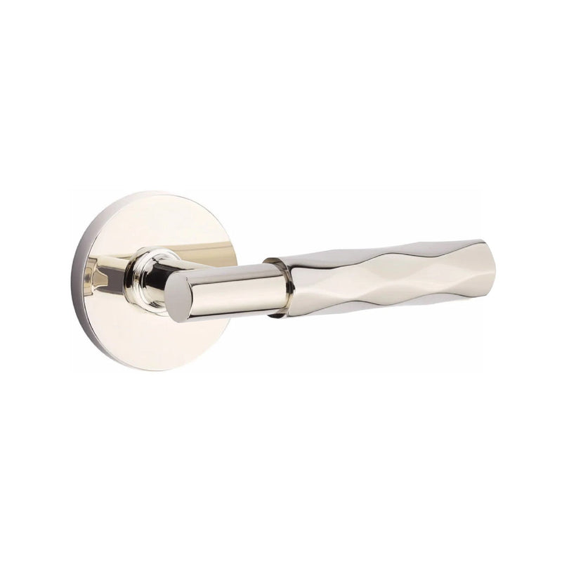 Emtek Select T-Bar Tribeca Lever with Disk Rosette in Lifetime Polished Nickel finish