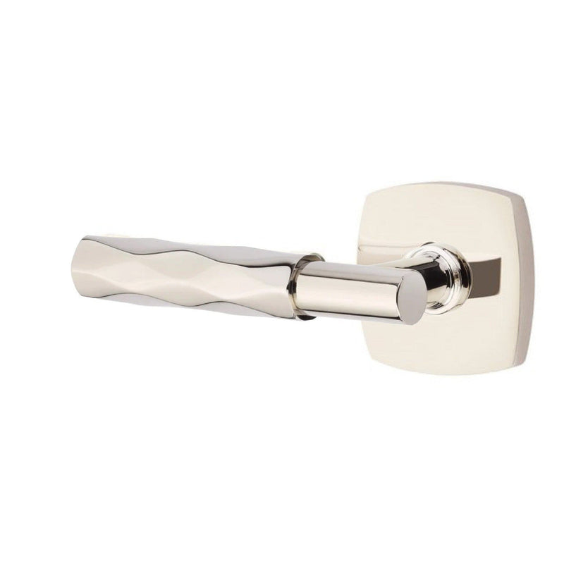 Emtek Select T-Bar Tribeca Lever with Urban Modern Rosette in Lifetime Polished Nickel finish