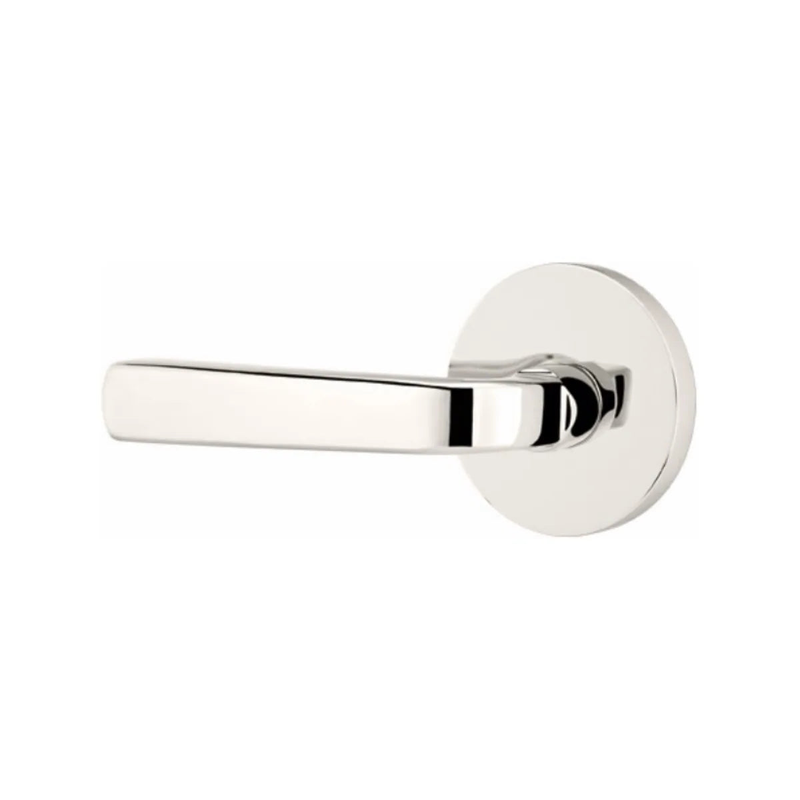 Emtek Sion Lever With Disk Rosette in Lifetime Polished Nickel finish