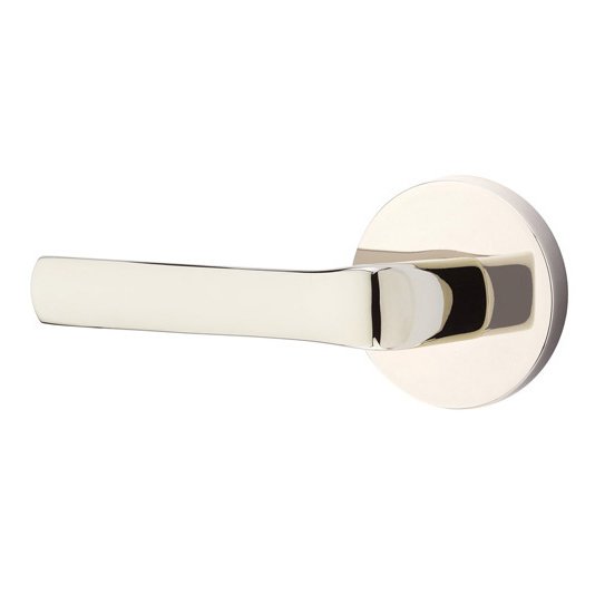 Emtek Spencer Lever With Disk Rosette in Lifetime Polished Nickel finish