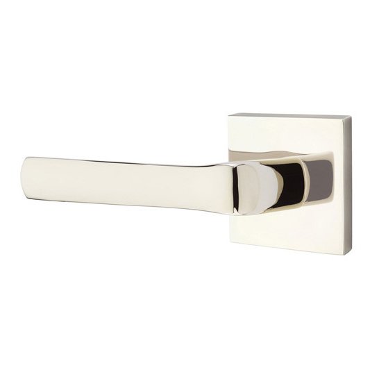 Emtek Spencer Lever With Square Rosette in Lifetime Polished Nickel finish