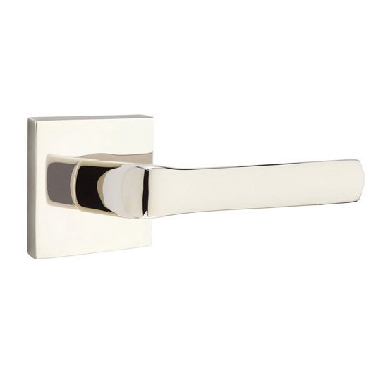 Emtek Spencer Lever With Square Rosette in Lifetime Polished Nickel finish