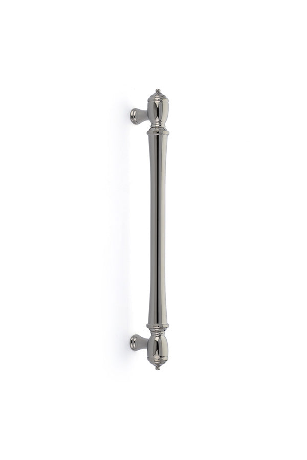 The Emtek Spindle Appliance Pull, 12" Center to Center in Lifetime Polished Nickel finish