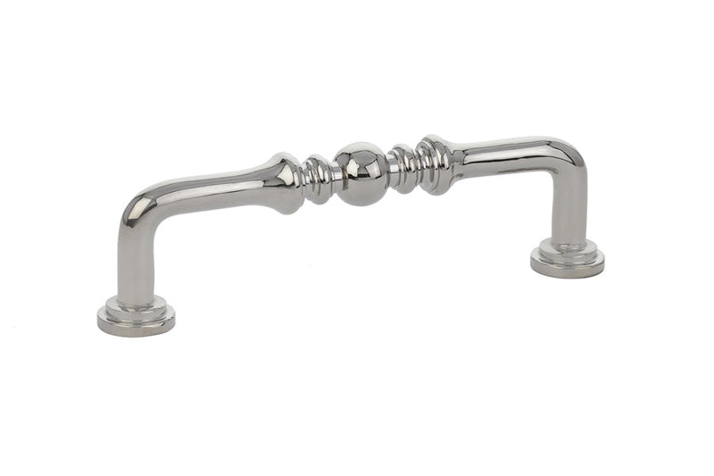 Emtek Spindle Cabinet Pull, 4" Center to Center in Lifetime Polished Nickel finish