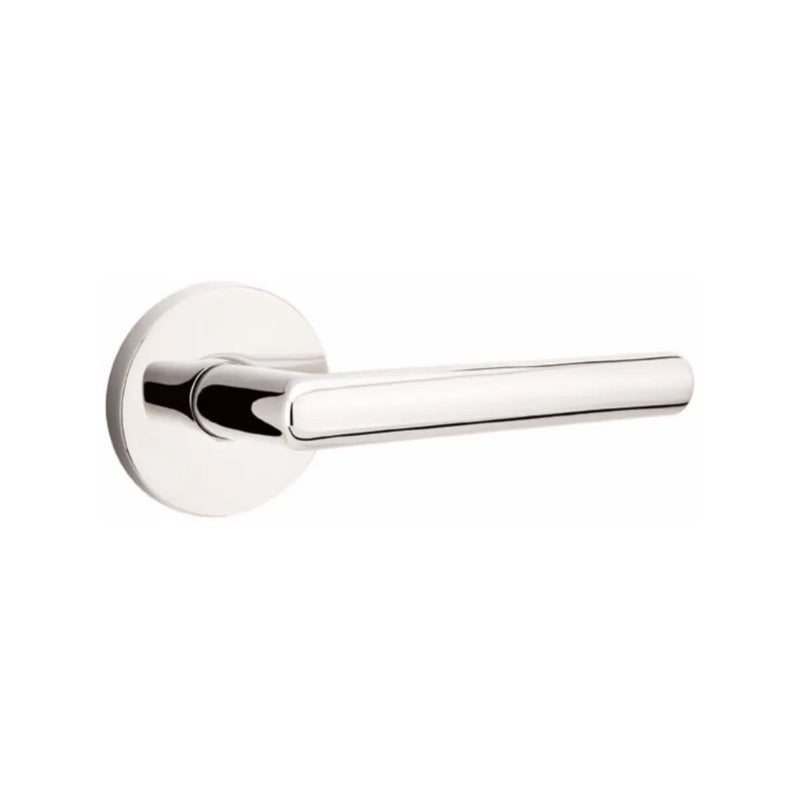 Emtek Stuttgart Lever With Disk Rosette in Lifetime Polished Nickel finish