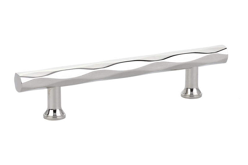 The Emtek Tribeca Cabinet Pull, 4" Center to Center in Lifetime Polished Nickel finish