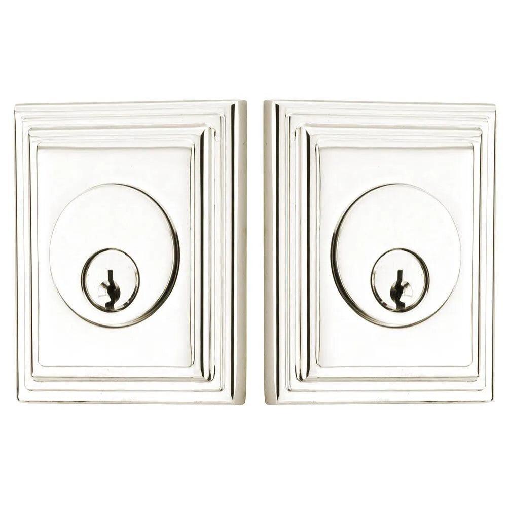 Emtek Wilshire Deadbolt, Double Cylinder in Lifetime Polished Nickel finish