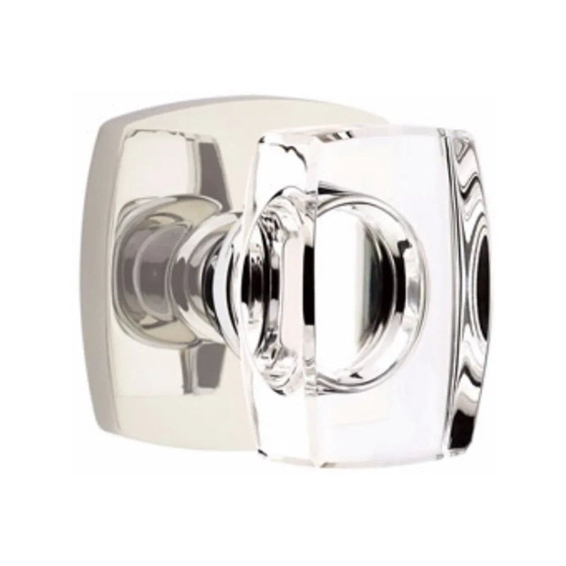 Emtek Windsor Crystal Knob with Urban Modern Rosette in Lifetime Polished Nickel finish