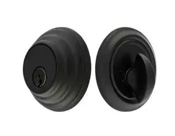 Emtek Low Profile Keyed Deadbolt in Flat Black finish