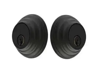 Emtek Low Profile Keyed Deadbolt in Flat Black finish