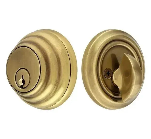 Emtek Low Profile Keyed Deadbolt in French Antique finish