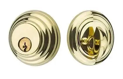 Emtek Low Profile Keyed Deadbolt in Unlacquered Brass finish
