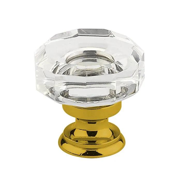 The Emtek Lowell Crystal Glass Knob 1-3/8" Wide (1-1/4" Projection) in French Antique finish