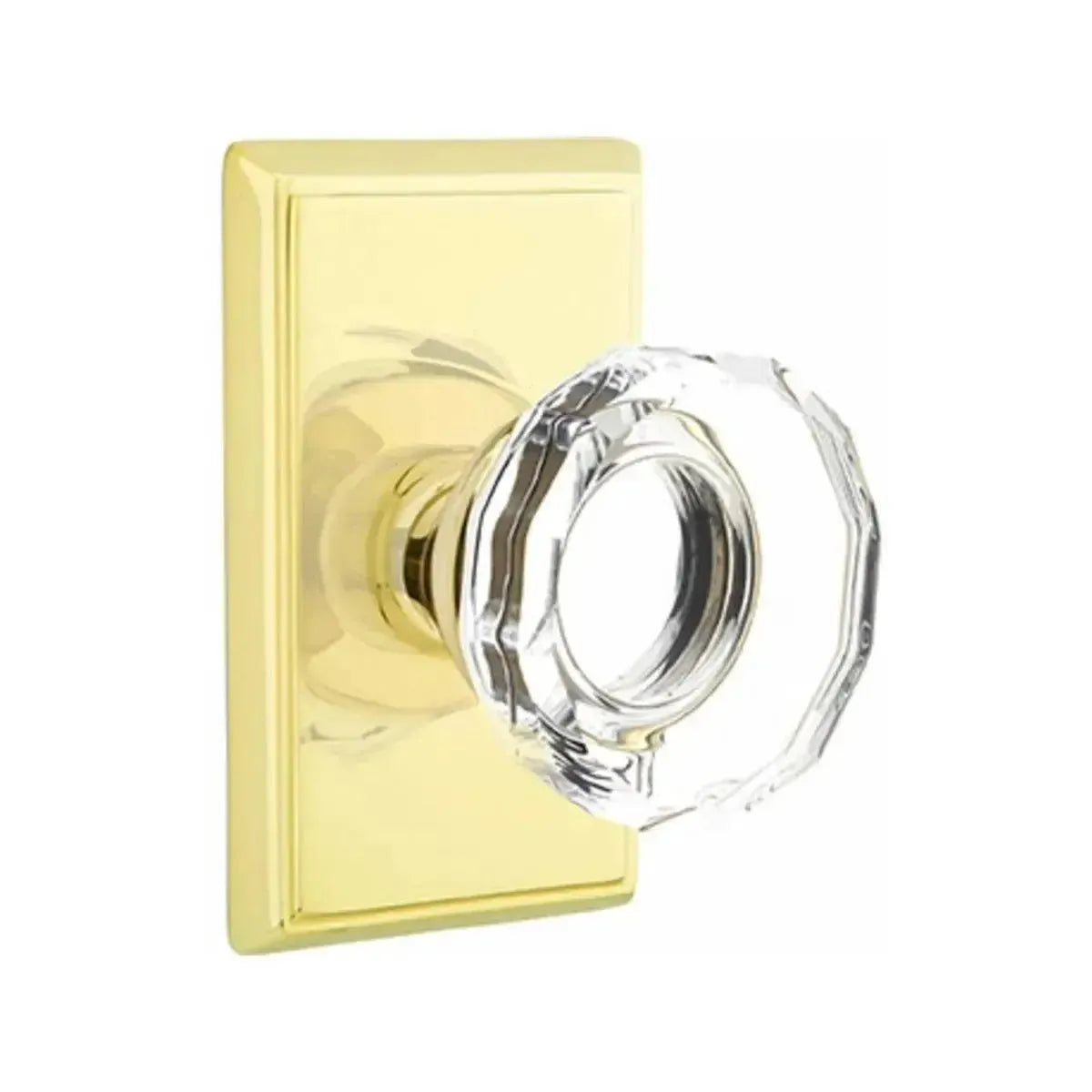 EmtekEmtek Lowell Crystal Knob with Rectangular Rosette in 