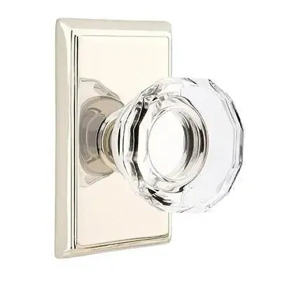 EmtekEmtek Lowell Crystal Knob with Rectangular Rosette in 