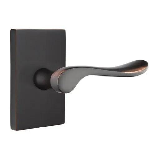 Emtek Luzern Lever With Modern Rectangular Rosette in Oil Rubbed Bronze finish