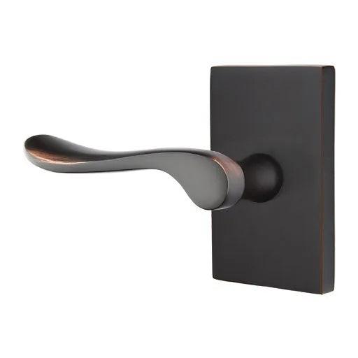 Emtek Luzern Lever With Modern Rectangular Rosette in Oil Rubbed Bronze finish