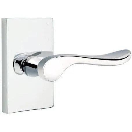 Emtek Luzern Lever With Modern Rectangular Rosette in Polished Chrome finish