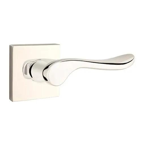 Emtek Luzern Lever With Square Rosette Lifetime Polished Nickel
