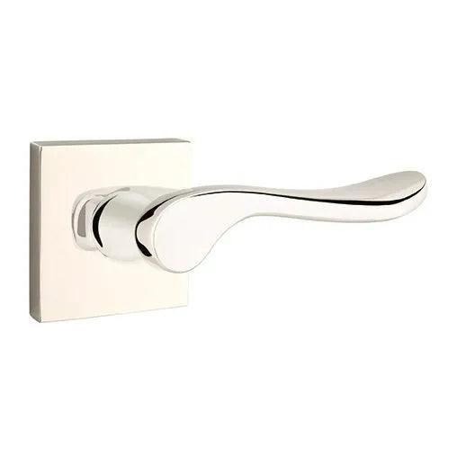 Emtek Luzern Lever With Square Rosette Lifetime Polished Nickel