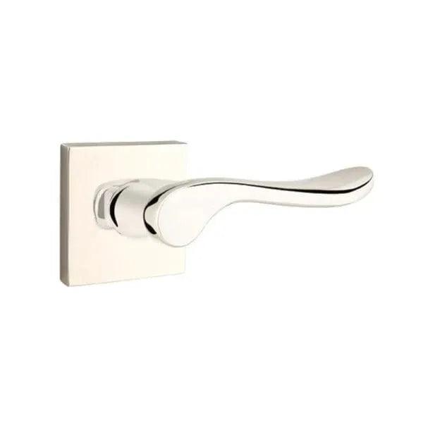 Emtek Luzern Lever With Square Rosette Lifetime Polished Nickel