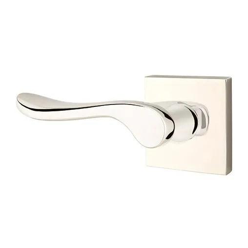 Emtek Luzern Lever With Square Rosette Lifetime Polished Nickel