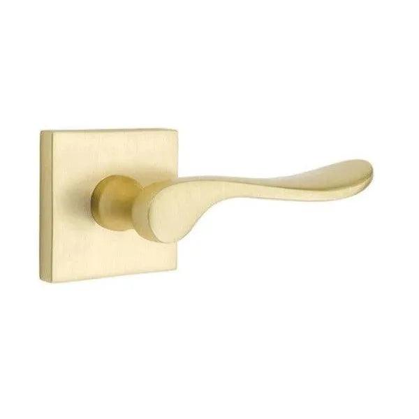 Emtek Luzern Lever With Square Rosette Satin Brass