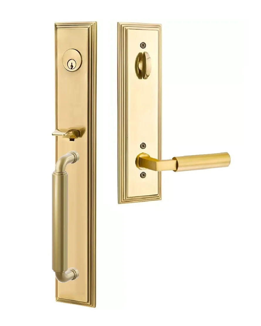 Emtek Manning Full Length Handleset with Hercules Lever in French Antique finish