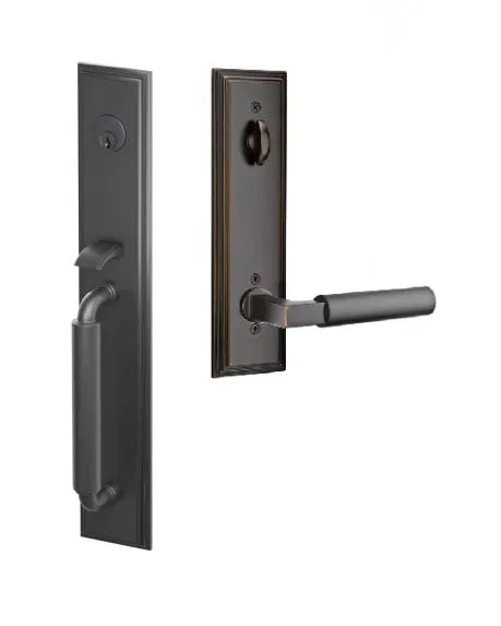 Emtek Manning Full Length Handleset with Hercules Lever in Oil Rubbed Bronze finish
