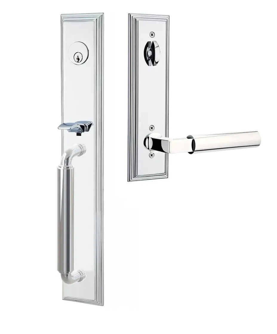 Emtek Manning Full Length Handleset with Hercules Lever in Polished Chrome finish