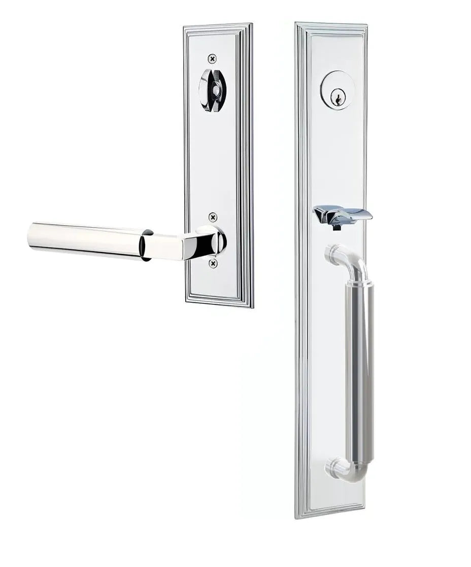 Emtek Manning Full Length Handleset with Hercules Lever in Polished Chrome finish