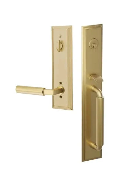Emtek Manning Full Length Handleset with Hercules Lever in Satin Brass finish