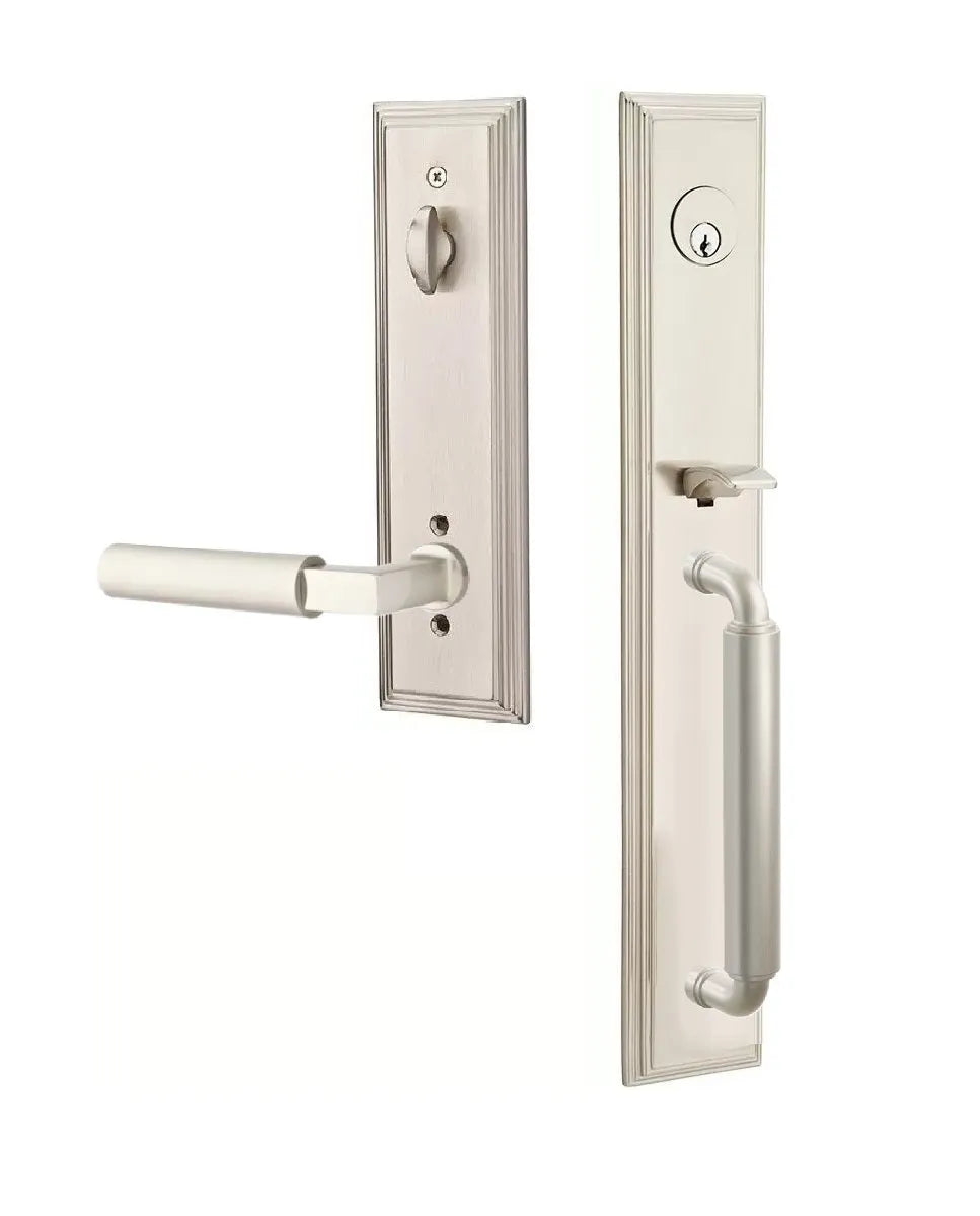 Emtek Manning Full Length Handleset with Hercules Lever in Satin Nickel finish