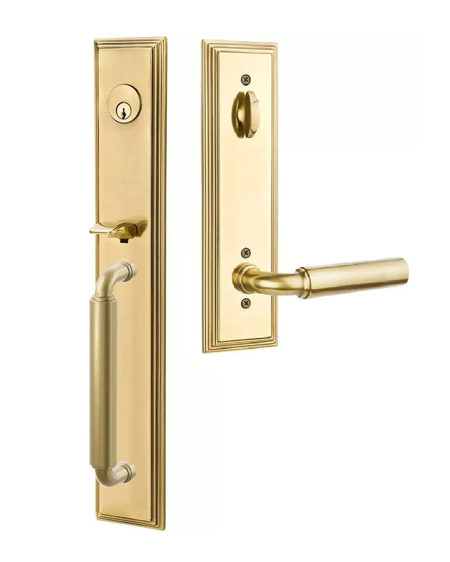 Emtek Manning Full Length Handleset with Manning Lever in French Antique finish