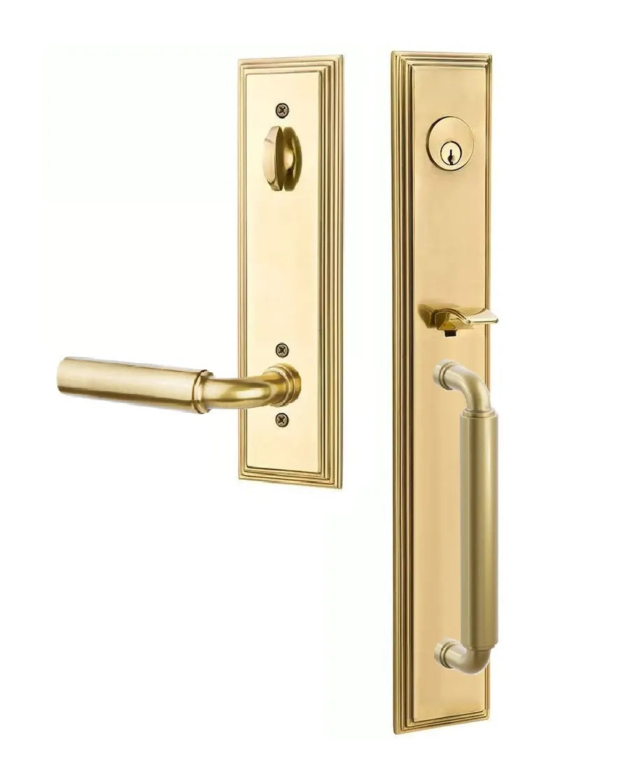 Emtek Manning Full Length Handleset with Manning Lever in French Antique finish