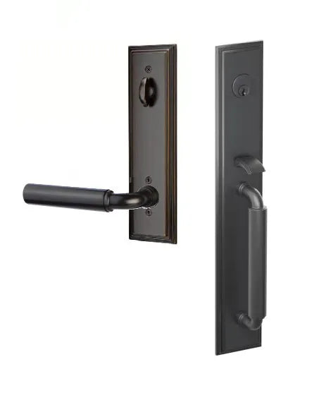 Emtek Manning Full Length Handleset with Manning Lever in Oil Rubbed Bronze finish