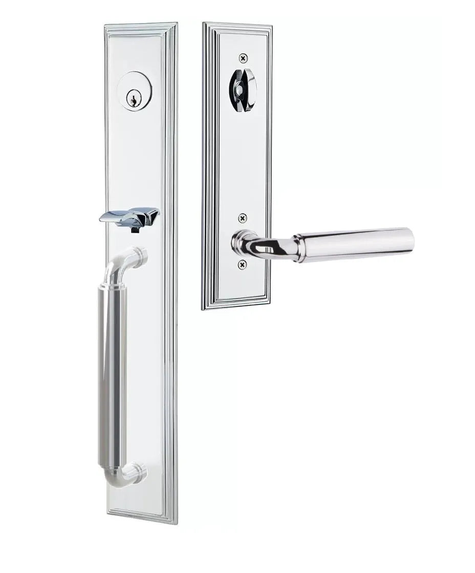 Emtek Manning Full Length Handleset with Manning Lever in Polished Chrome finish