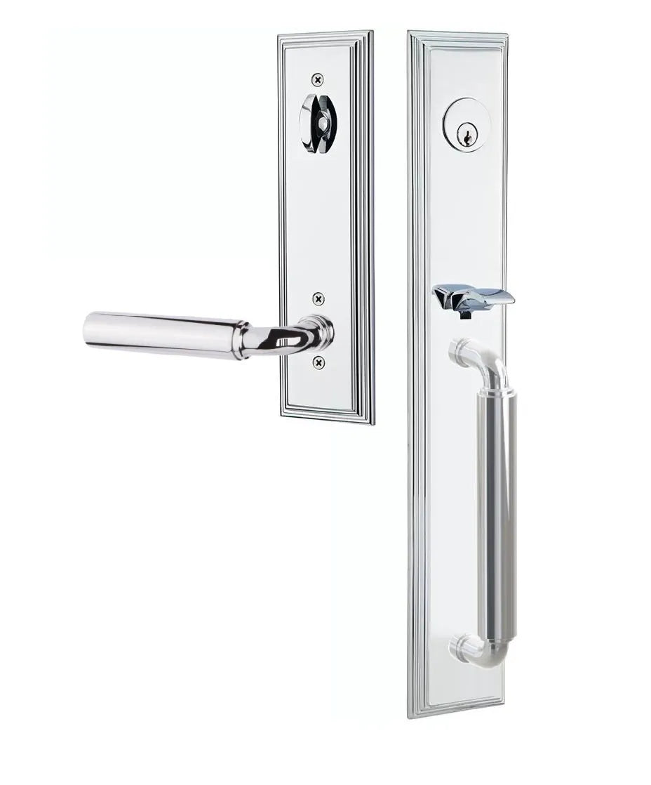 Emtek Manning Full Length Handleset with Manning Lever in Polished Chrome finish