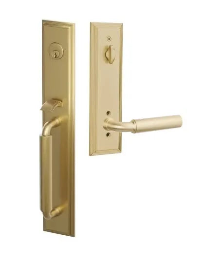 Emtek Manning Full Length Handleset with Manning Lever in Satin Brass finish