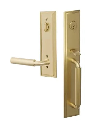 Emtek Manning Full Length Handleset with Manning Lever in Satin Brass finish