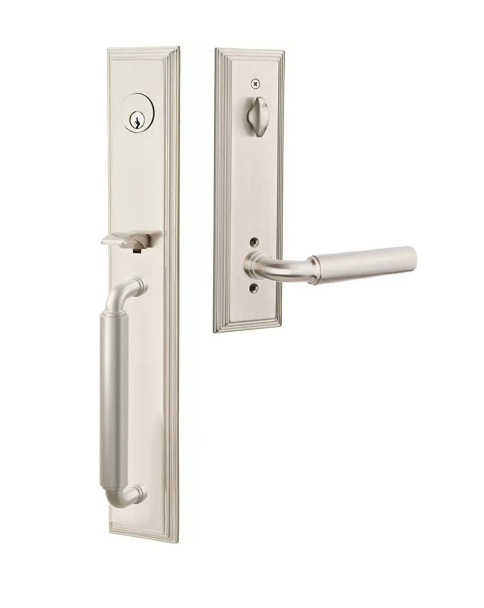 Emtek Manning Full Length Handleset with Manning Lever in Satin Nickel finish