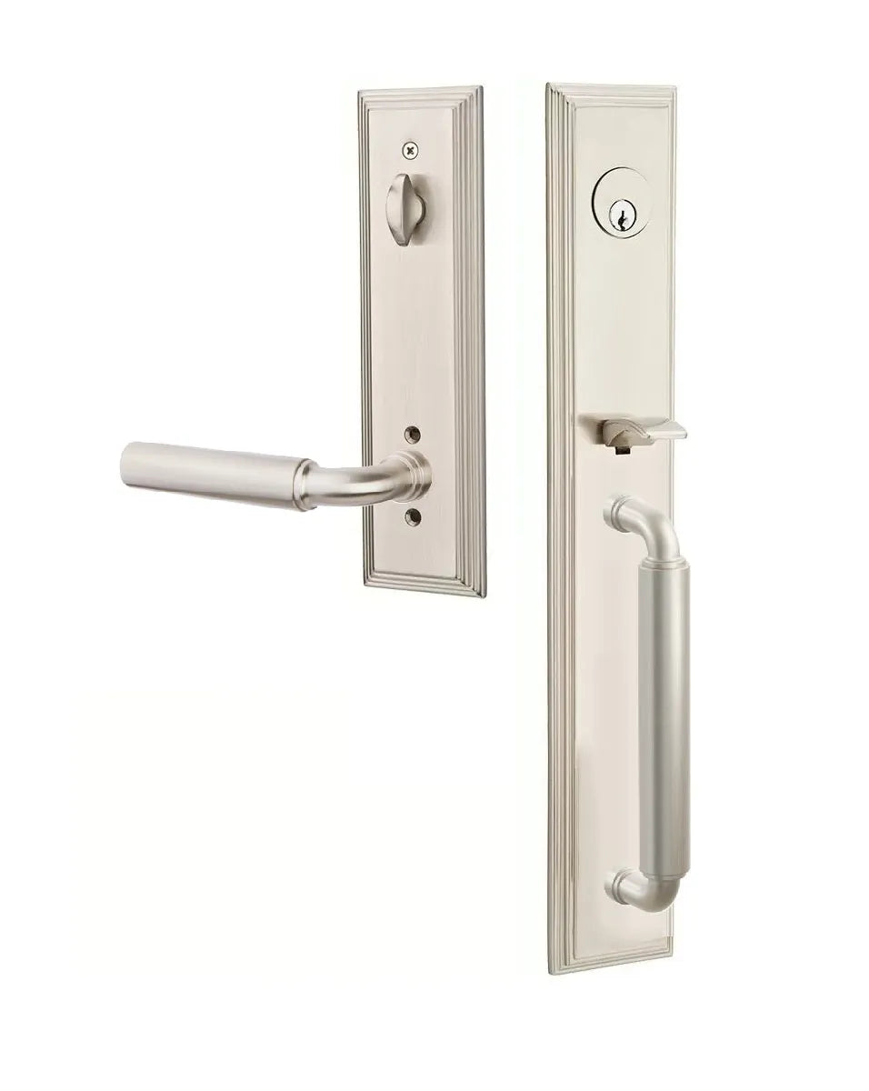 Emtek Manning Full Length Handleset with Manning Lever in Satin Nickel finish