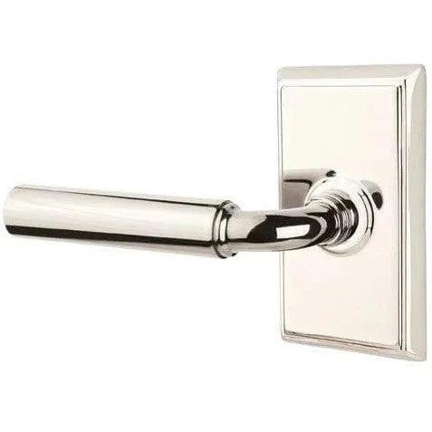 Emtek Manning Lever With Rectangular Rosette Lifetime Polished Nickel
