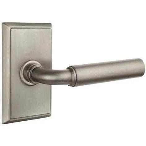 Emtek Manning Lever With Rectangular Rosette Pewter