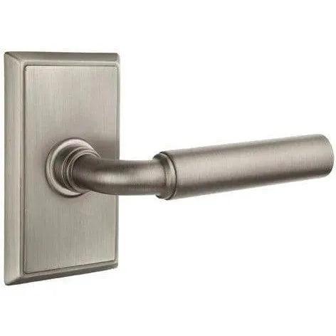 Emtek Manning Lever With Rectangular Rosette Pewter