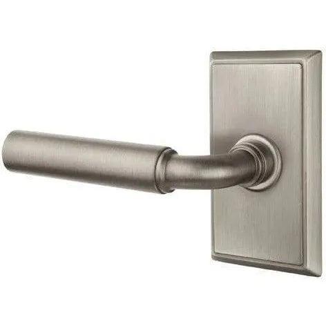 Emtek Manning Lever With Rectangular Rosette Pewter