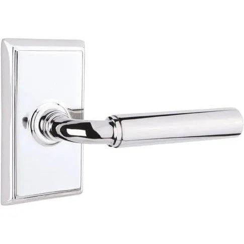 Emtek Manning Lever With Rectangular Rosette Polished Chrome