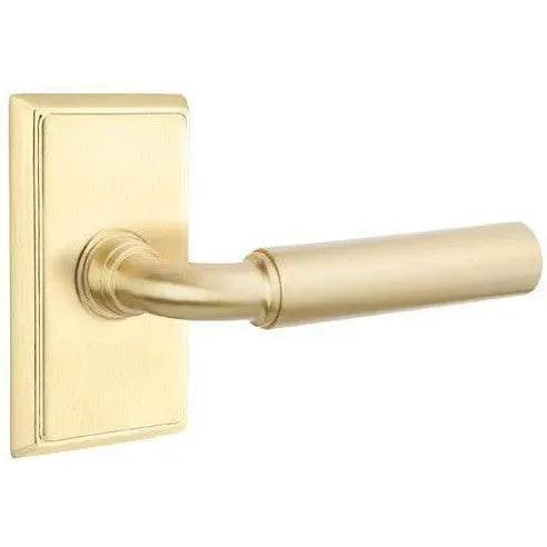 Emtek Manning Lever With Rectangular Rosette Satin Brass
