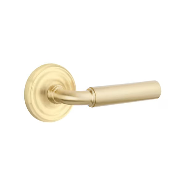 Emtek Manning Lever with Regular Rosette in Satin Brass finish