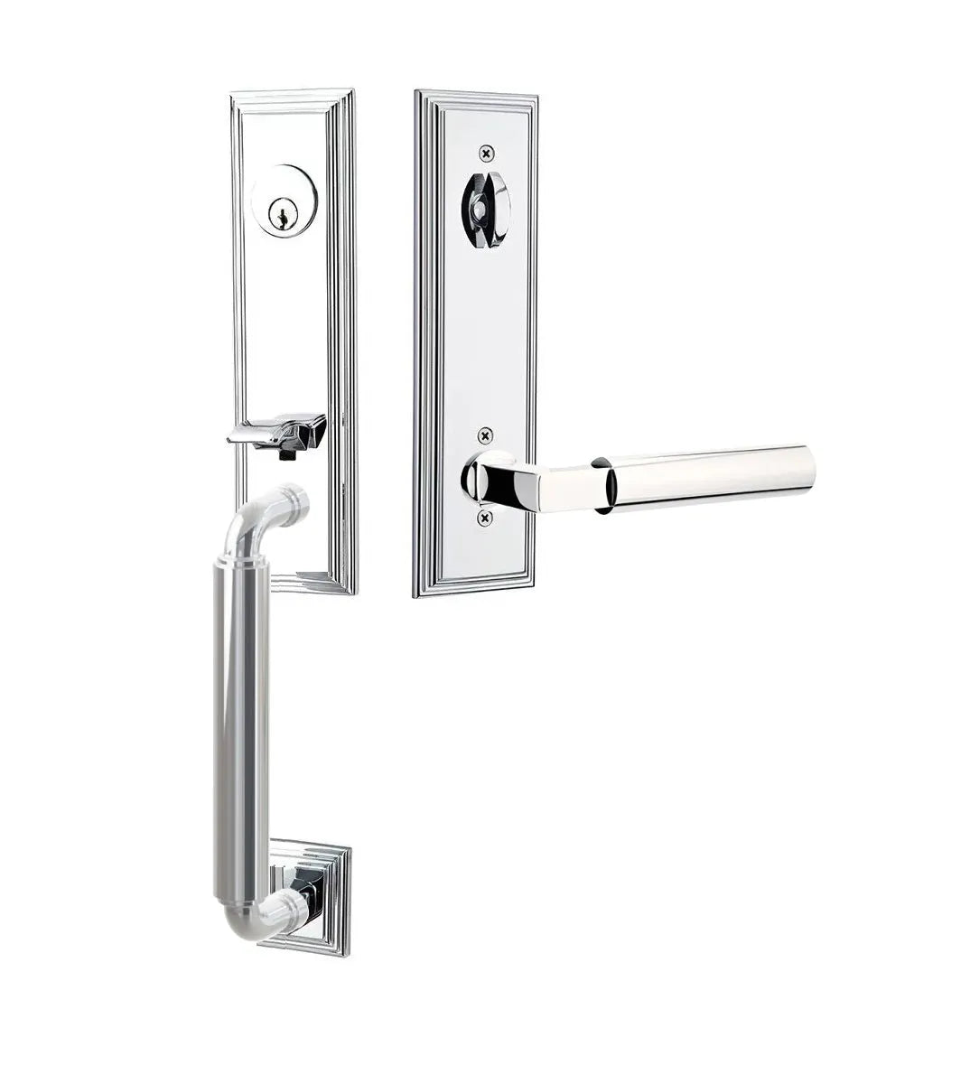 Emtek Manning Monolithic Handleset with Hercules Lever in Polished Chrome finish